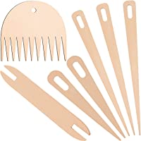 Juego de Palos de Telar de Mano de Madera- Incluyen 5 Piezas Agujas de Ganchillo de Tejer de Madera con Lanzaderas de…